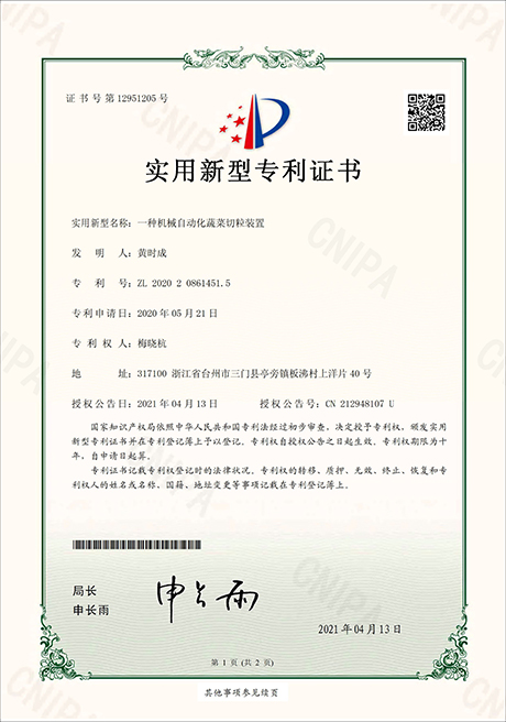 机械自动化蔬果切粒装置